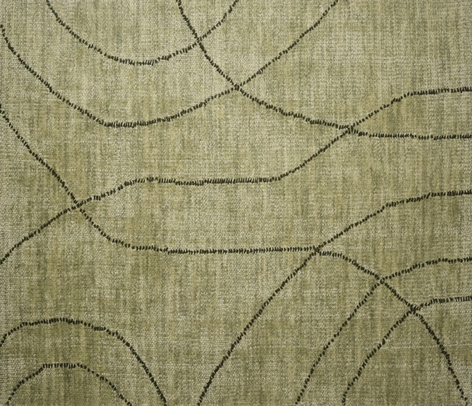 Abstract Art Olive Color Handloom Rug