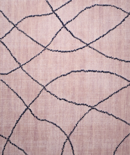 Abstract Art Baby Pink Color Handloom Rug